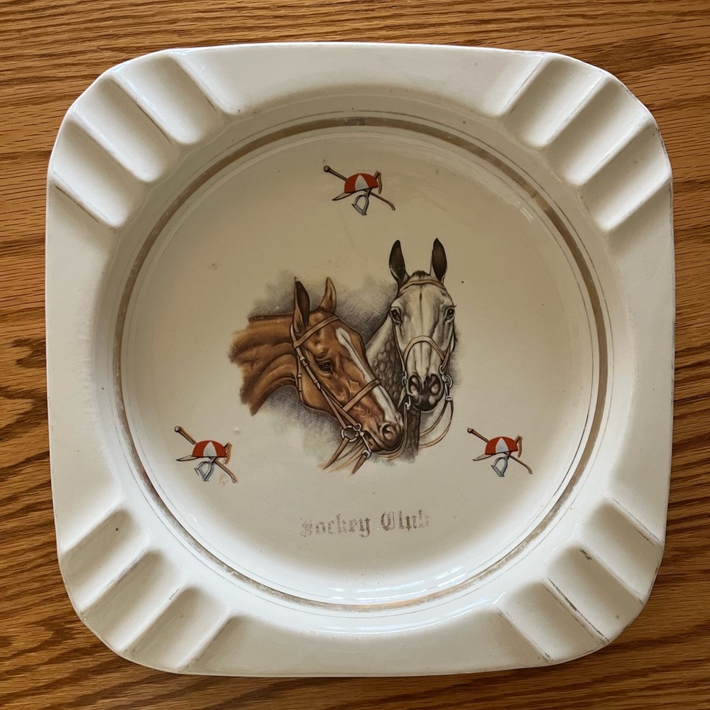 Antique Jockey Club ashtray